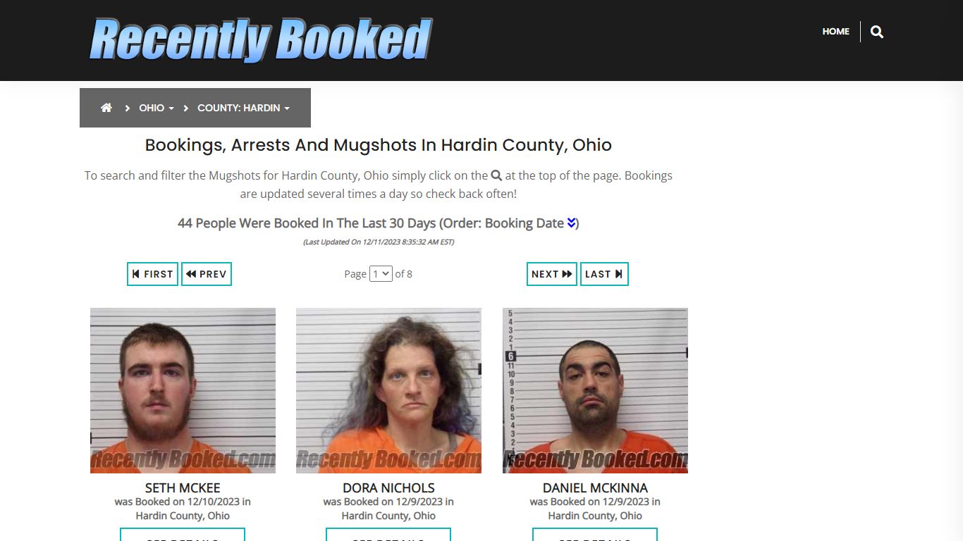 Recent bookings, Arrests, Mugshots in Hardin County, Ohio - Recently Booked