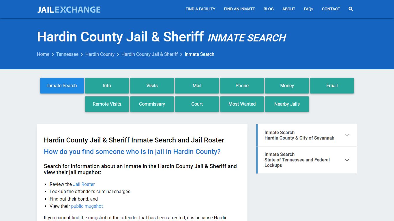 Inmate Search: Roster & Mugshots - Hardin County Jail & Sheriff, TN